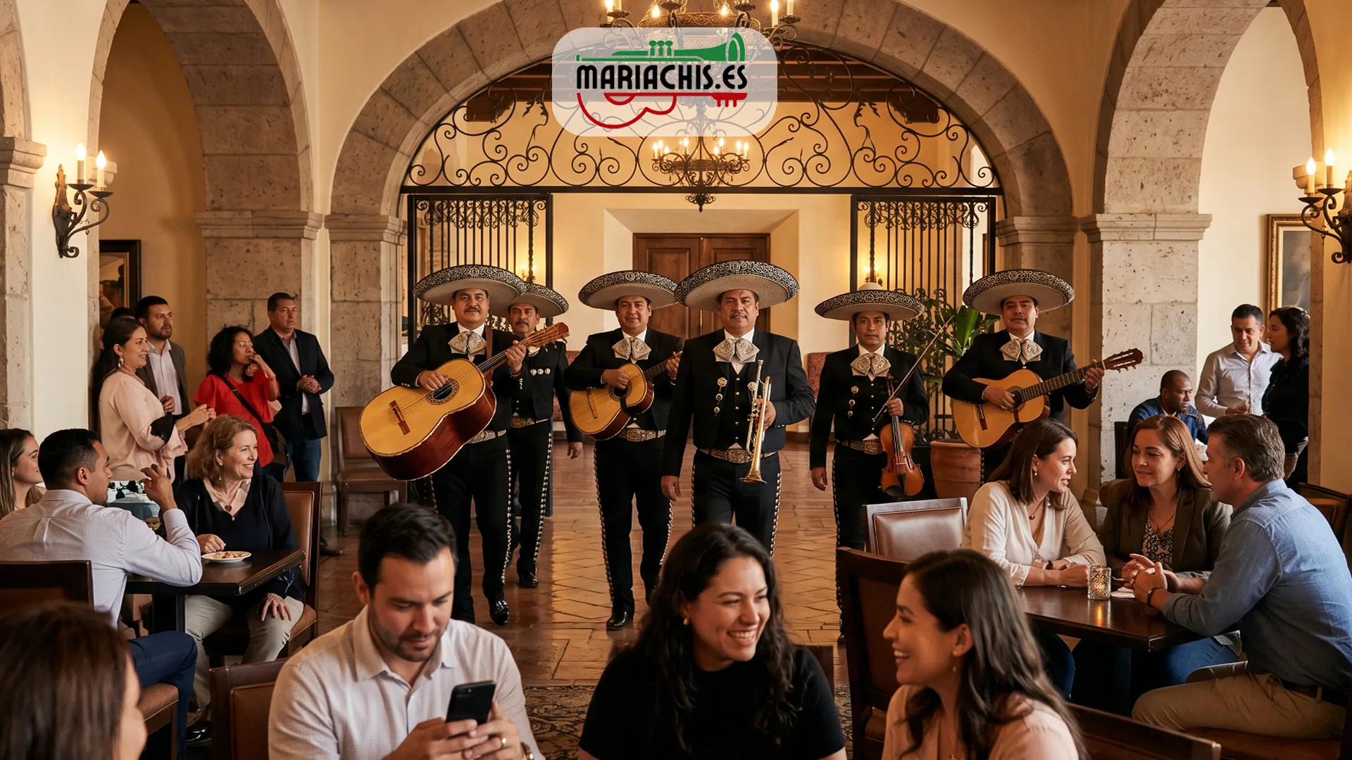 Mariachi actuando en un evento en España generando reconocimiento inmediato en el público